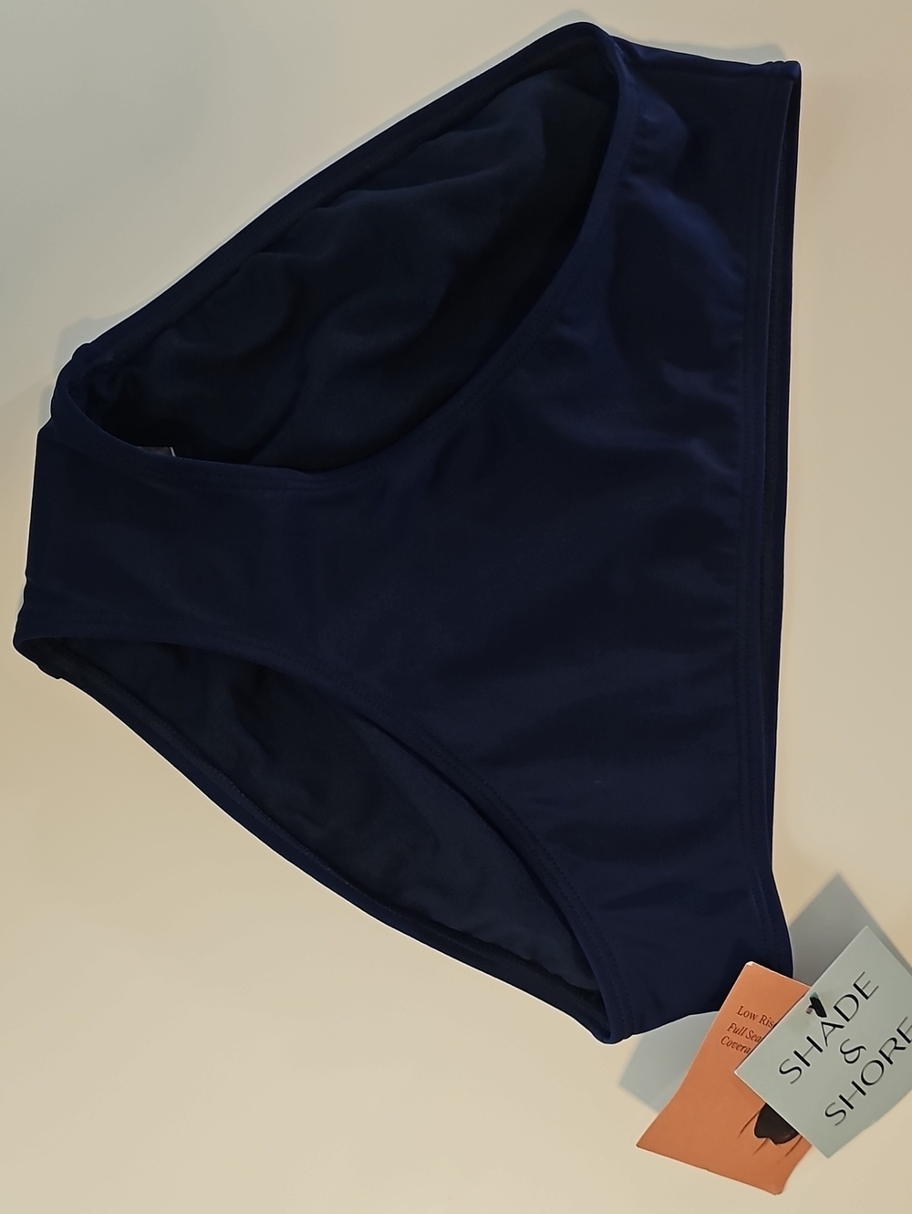 Shade & Shore Women's XS Full Coverage Hipster Navy Swim Bottoms